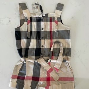 Burberry Girls 5T Nova Check Romper. NWT
